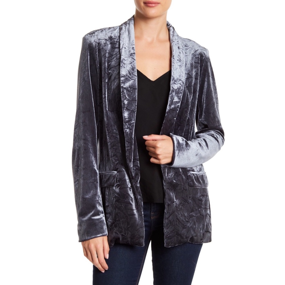 NWT RO & DE Silver Velvet Blazer Size XS